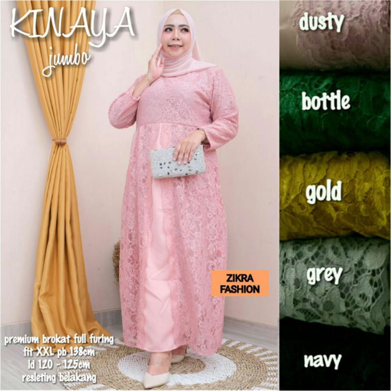 TERLARIS DRES GAMIS  KINAYA BROKAT JUMBO LD 140cm