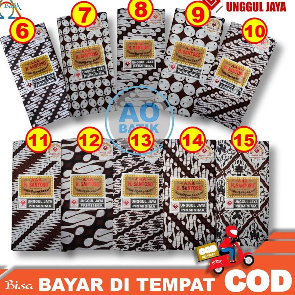 Kain Batik Jarik Kain Panjang H. Santoso AAA Unggul Jaya Primisima, Jarik Motif Dasar Putih