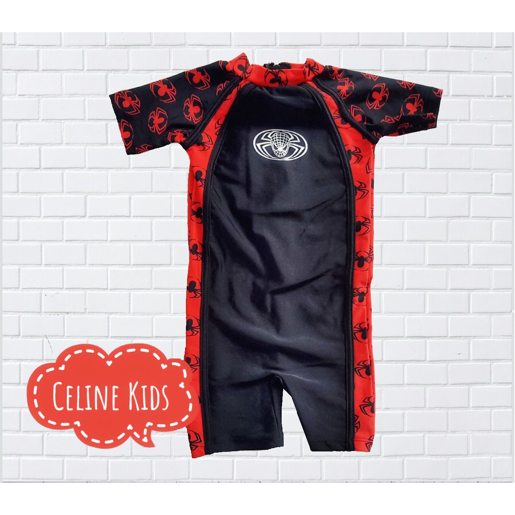 Baju renang anak impor Marvel untuk diving size Tk SD | Spiderman