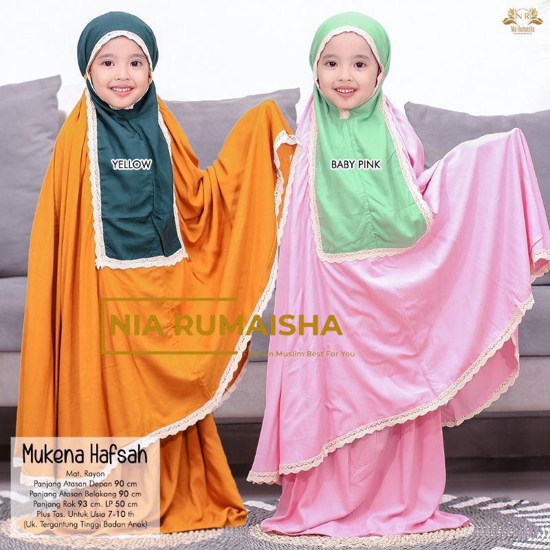 mukena hafsah kids - mukena anak nia rumaisha