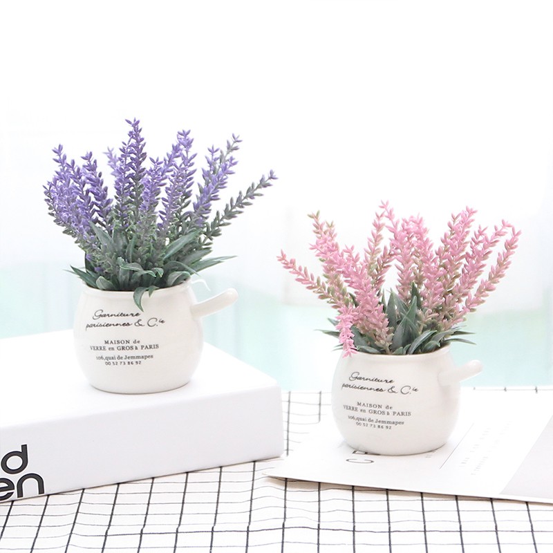 10 Buah Bunga Lavender Artificial Bahan Silk Untuk 10 Buah Bunga Lavender Artificial Bahan Silk Untuk