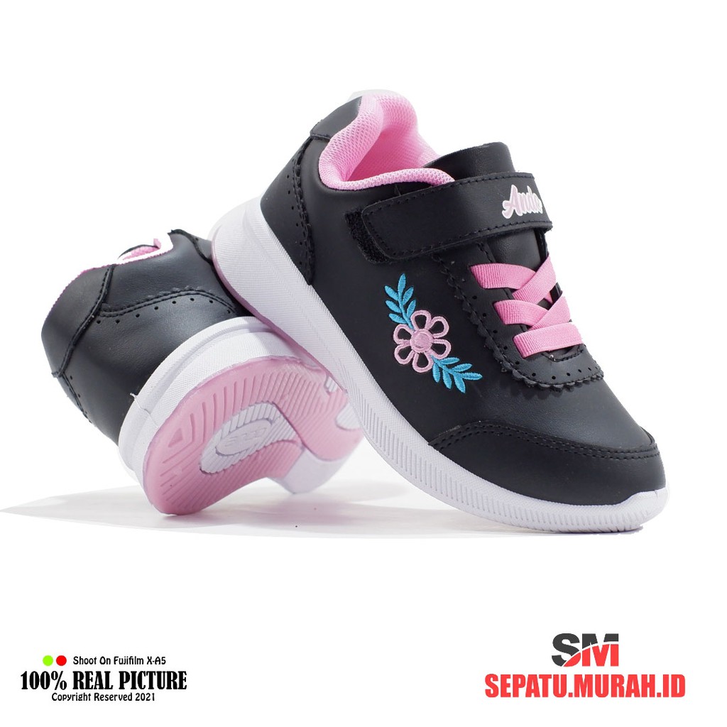 Sepatu anak perempuan tk velcro original ANDO BIRDY 29-32-2