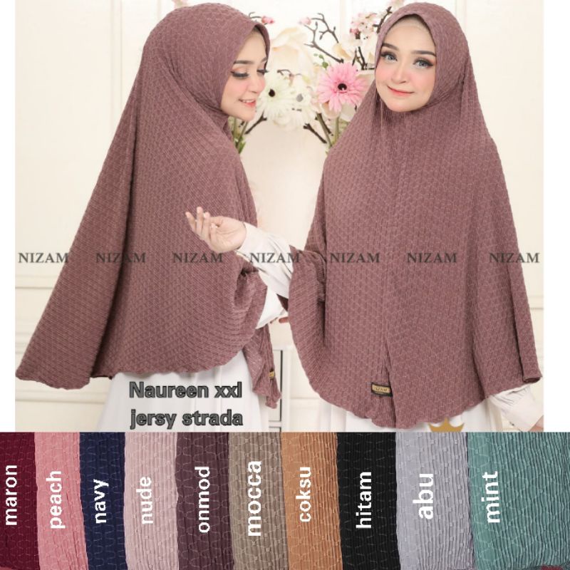 Hijab instan Nauren 2 bergo jumbo original Nizam