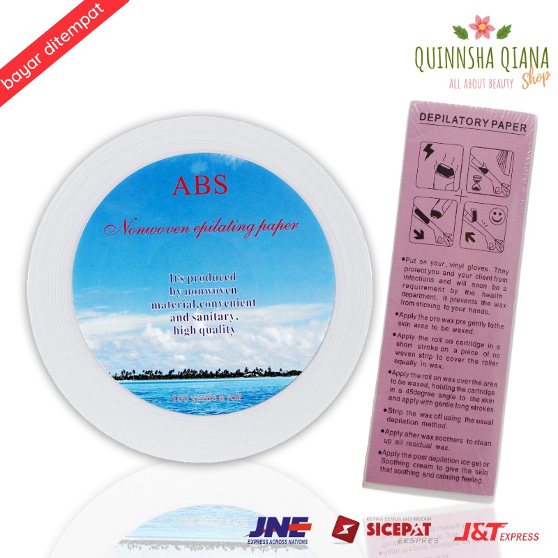 

InJO Kertas Wax Roll 100m dan Lembaran 100pcs / Wax Paper Roll 100m Depilatory Wax Sheet 100pcs