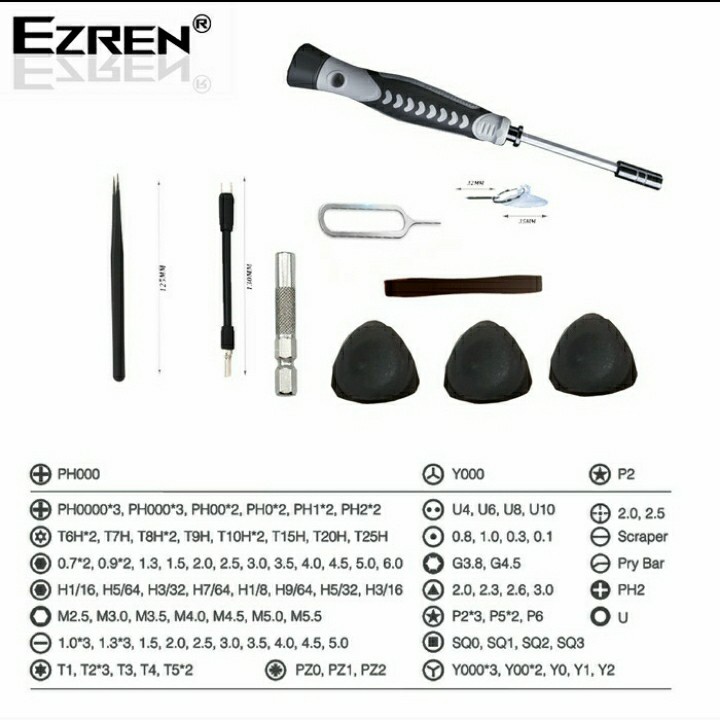 SET OBENG EZREN EZ-2020 (130 IN 1) HP/LAPTOP/KOMPUTER Dll LENGKAP