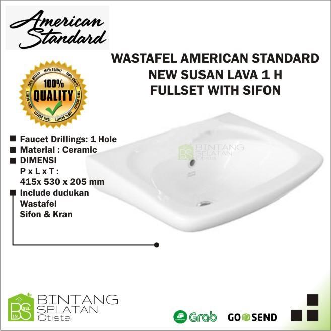 WASTAFEL AMERICAN STANDARD NEW SUSAN LAVA 1 H FULLSET WITH SIFON