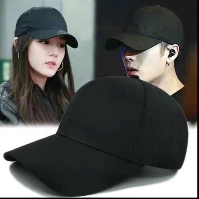 Topi baseball polos hitam bahan raffel cakop besi terbaru dan keren bisa COD