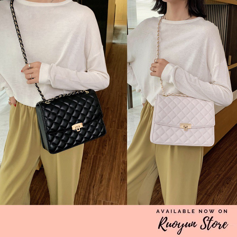 RYX - Solid Quilted Tas Selempang Korea Fashion Casual - Ori Import