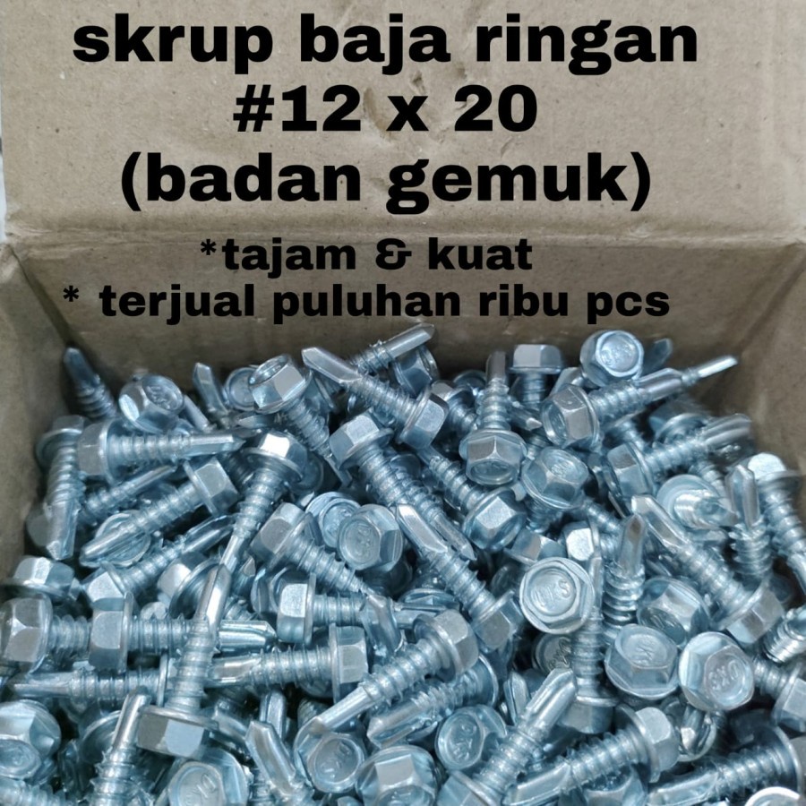 SKRUP BAJA RINGAN 12 X 20 - PER BOX isi 700 PCS