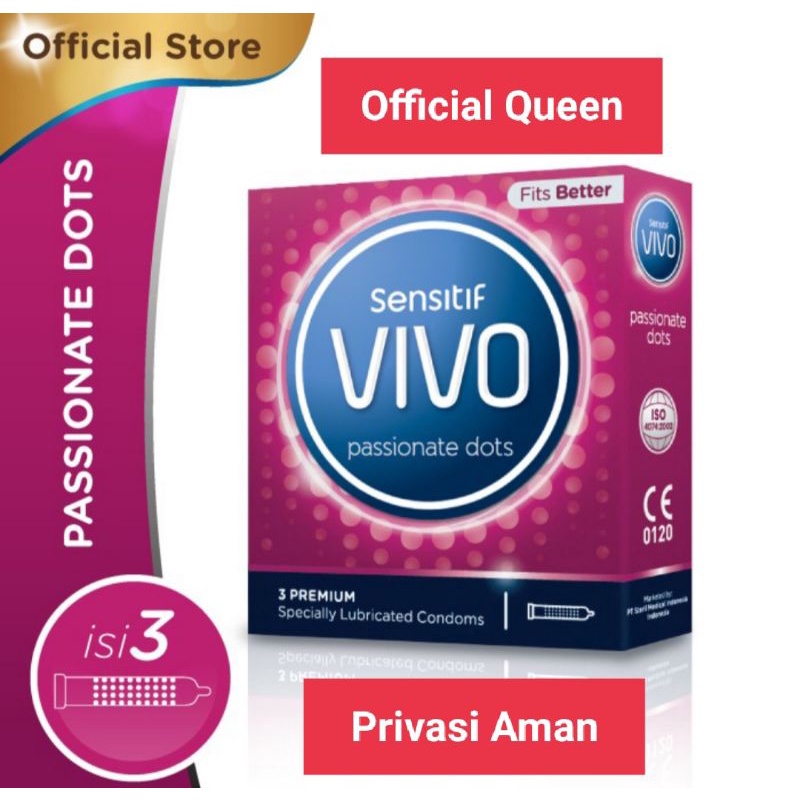 PRIVASI AMAN !! Kondom Sensitif Vivo Passionate Dots isi 3