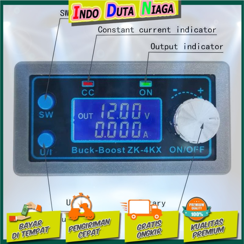 Module DC Buck Boost Converter CC CV 30V 4A with LED Display - ZK-4KX