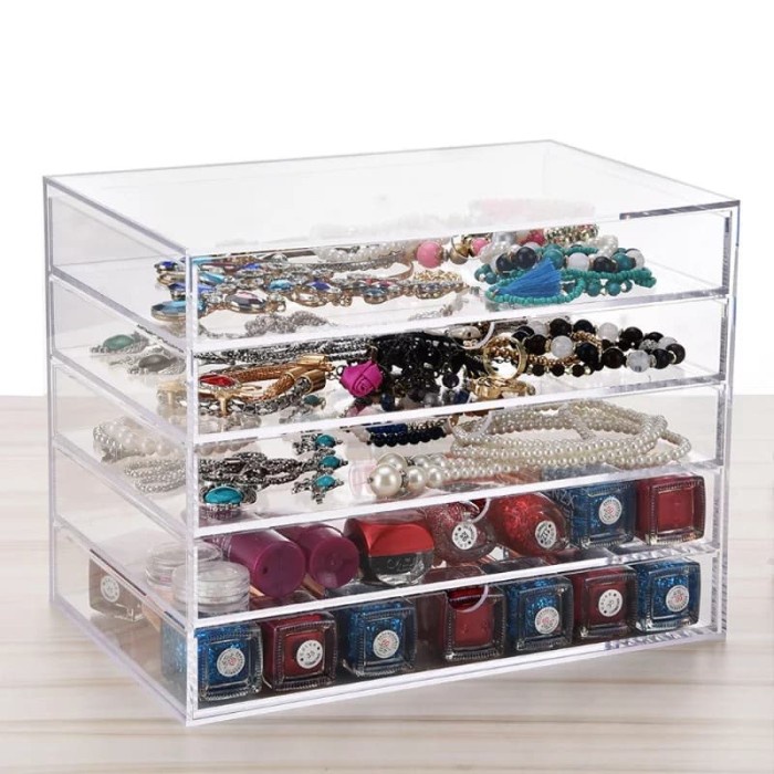 

Terlaris Acrylic Drawer kosmetik 5 Laci