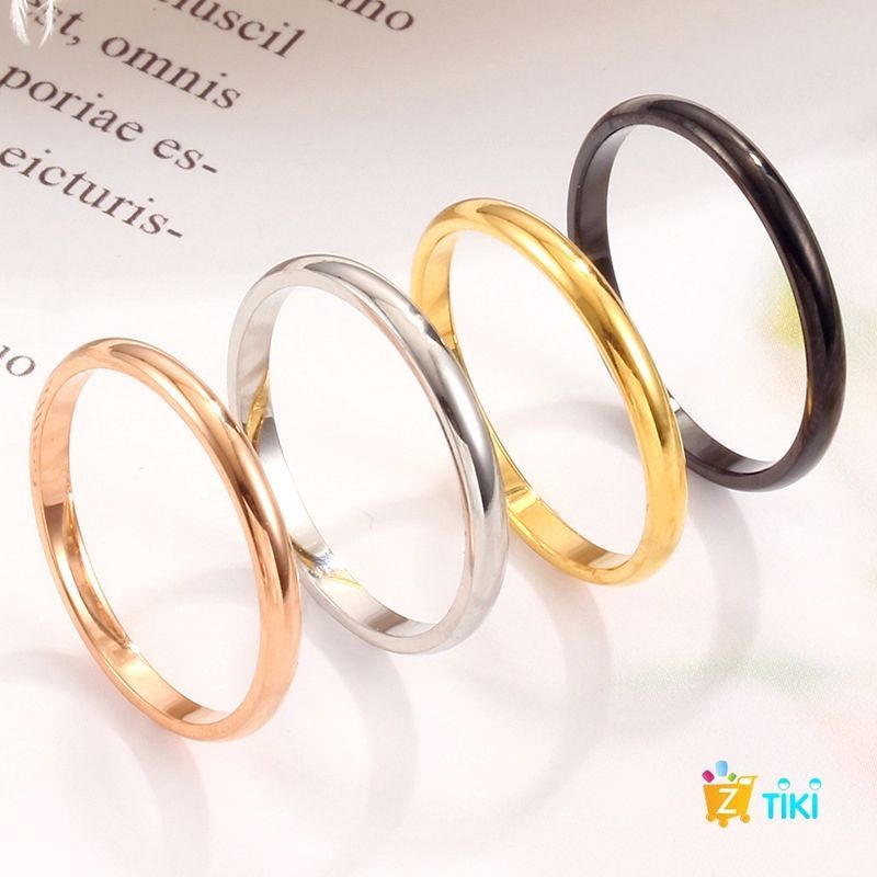 AAC 003/ CINCIN POLOS SIMPEL PRIA DAN WANITA Warna Hitam,gold,silver,Lebar 3mm/Anti karat