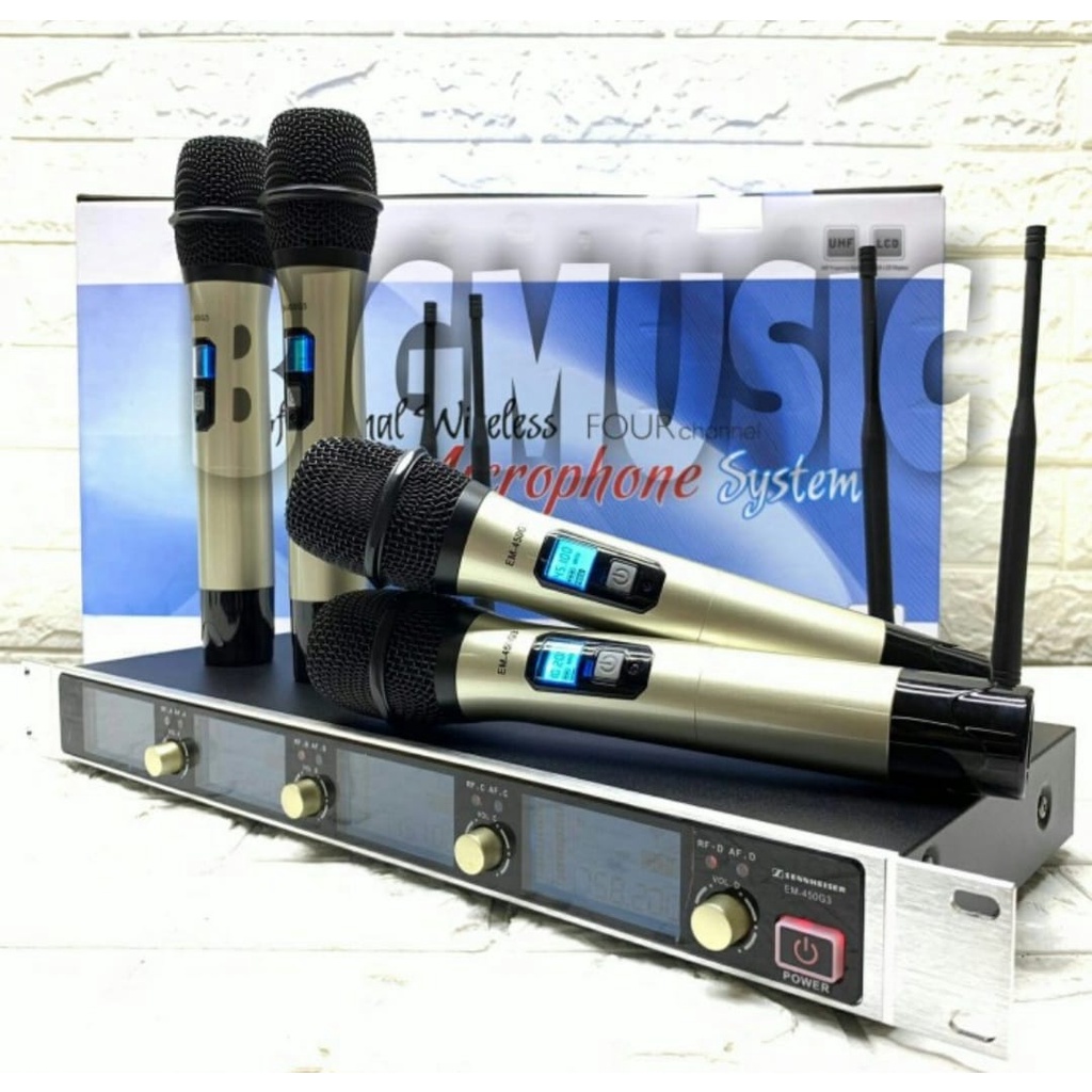 G581 MIC WIRELESS TANGAN 4 CHANNEL UHF DIGITAL LCD DUAL 4CH MIK WIRELES MIKROPON SOUND BEST DISPLAY KARAOKE VOKAL ARTIS PROFESIONAL PRO SOUND BEST SISTEM AUDIO PANGGUNG LEGENDARY DYNAMIC PENGERAS SUARA HIFI SENSITIF MC PIDATO SEMINAR COCOK UNTUK SEMUA