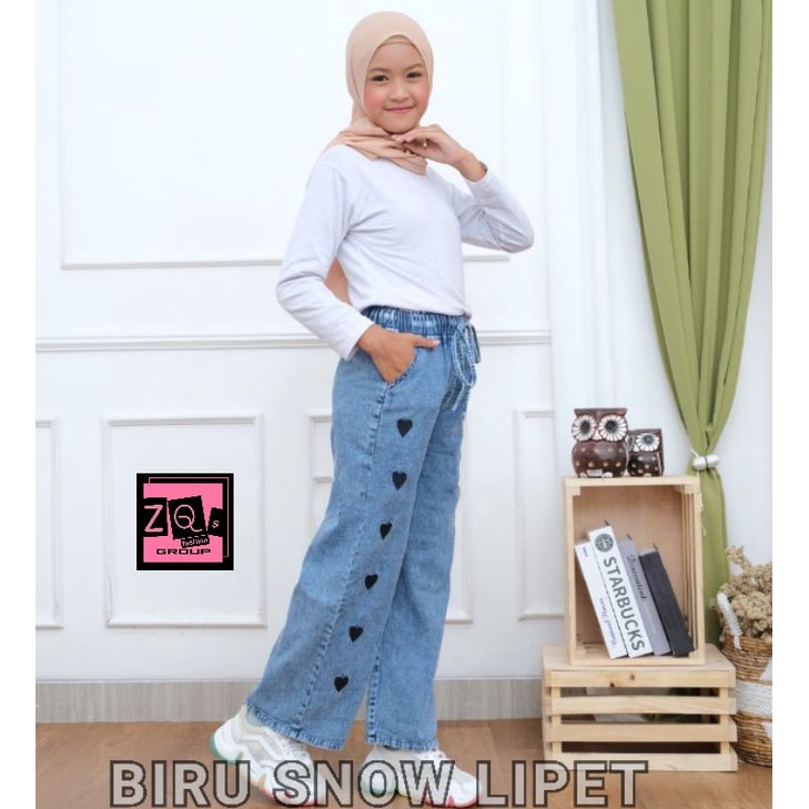 New Arrival!!!Kulot Love Anak Perempuan Kulot Love Jeans Anak Perempuan Kekinian Usia 5-15 tahun