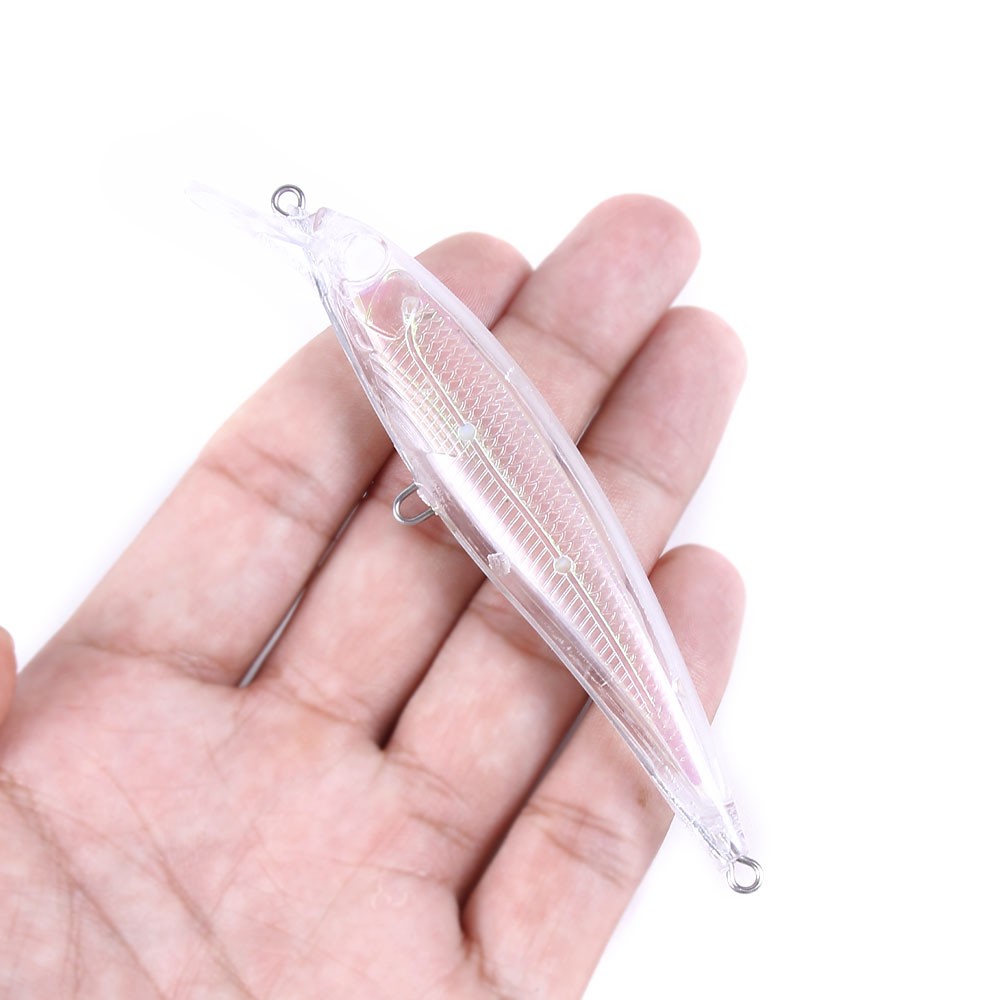 HENGJIA 10Pcs Minnow Unpainted Umpan Pancing 11cm/11.6g Swimbait Fishing Lure Ikan Bass Kail Tackle