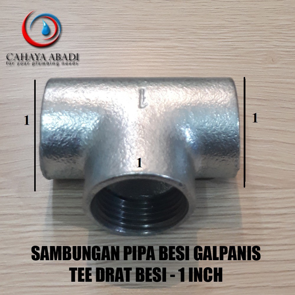 TEE BESI 1 INCH - SAMBUNGAN PIPA BESI GALVANIS - GALUNGGUNG