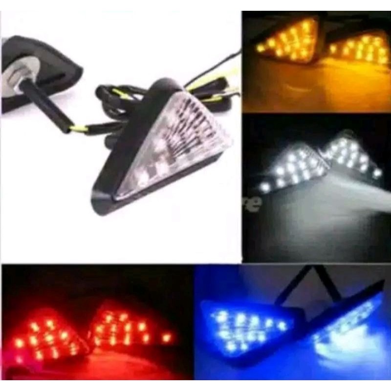 Sen Tempel Segitiga LED kymoto Buat R15 V3/Cbr150r/Gsx150/Ninja250 Karbu/Ninja250 Rr Mono