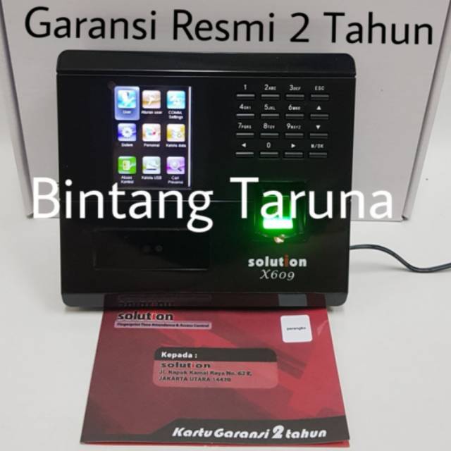 Mesin Absen Sidikjari Solution X609 Mesin Absen Finger Solution X609