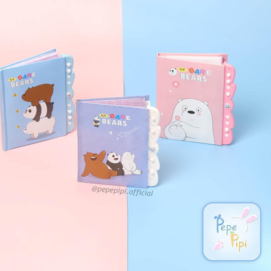 

PALING HOT!! (pgh-770) Buku Diary WBB / We Bare Bear Kunci Kode Kecil Note Book Jurnal Lucu Unik