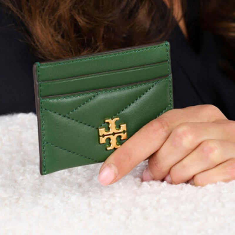 Tory Burch Kira Chevron Card Case Arugula