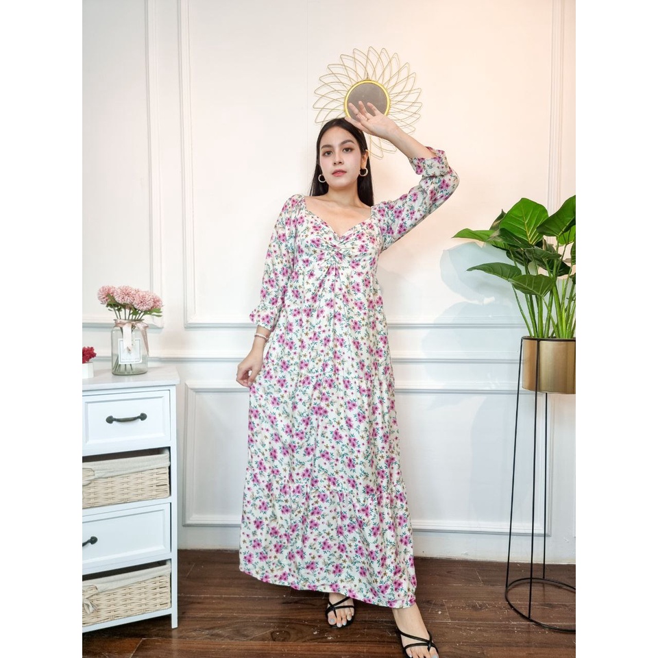 Sweet Honey ~ Daster Bali Dress Bali Gamis Bali Terbaru 2022 Fuji Panjang Motif Bunga Kuma Kuma Bisa COD