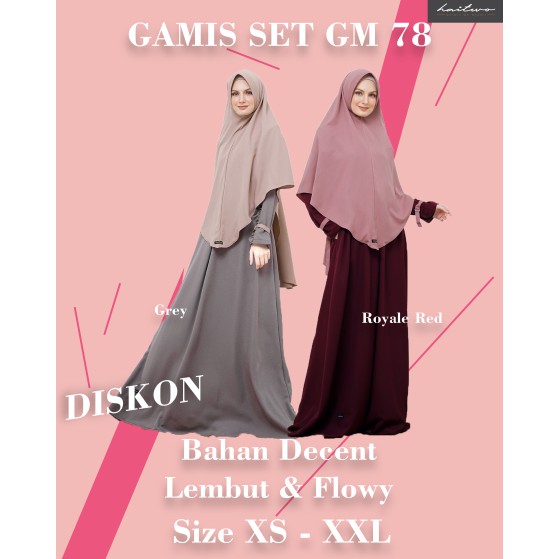 PUSAT JUAL BAJU GAMIS WANITA SYARI TERMURAH TERBARU PAKAIAN BUSANA MUSLIM PREMIUM HAITWO GM 78 ORI