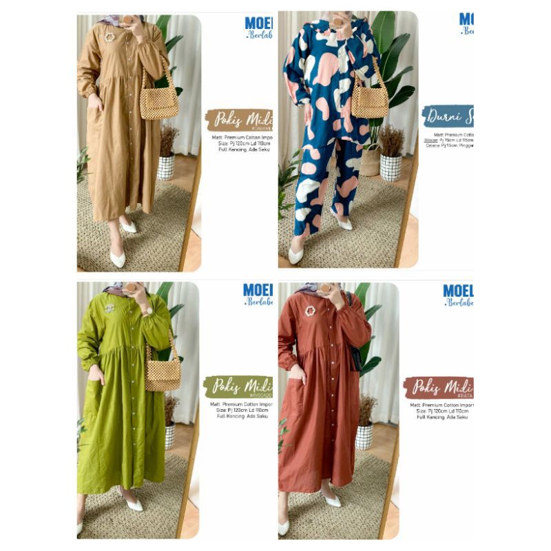 SELESA,POKIS MIDI,DURNI SET4,FISMI/BLOUSE JUMBO/MIDI DRESS BY MOELA