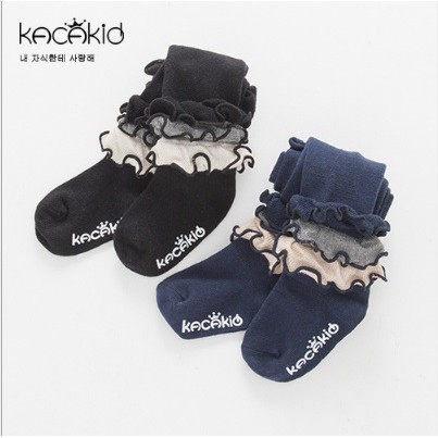 A11 Legging tutup kaki kacakid / stocking bayi motif renda tumpuk