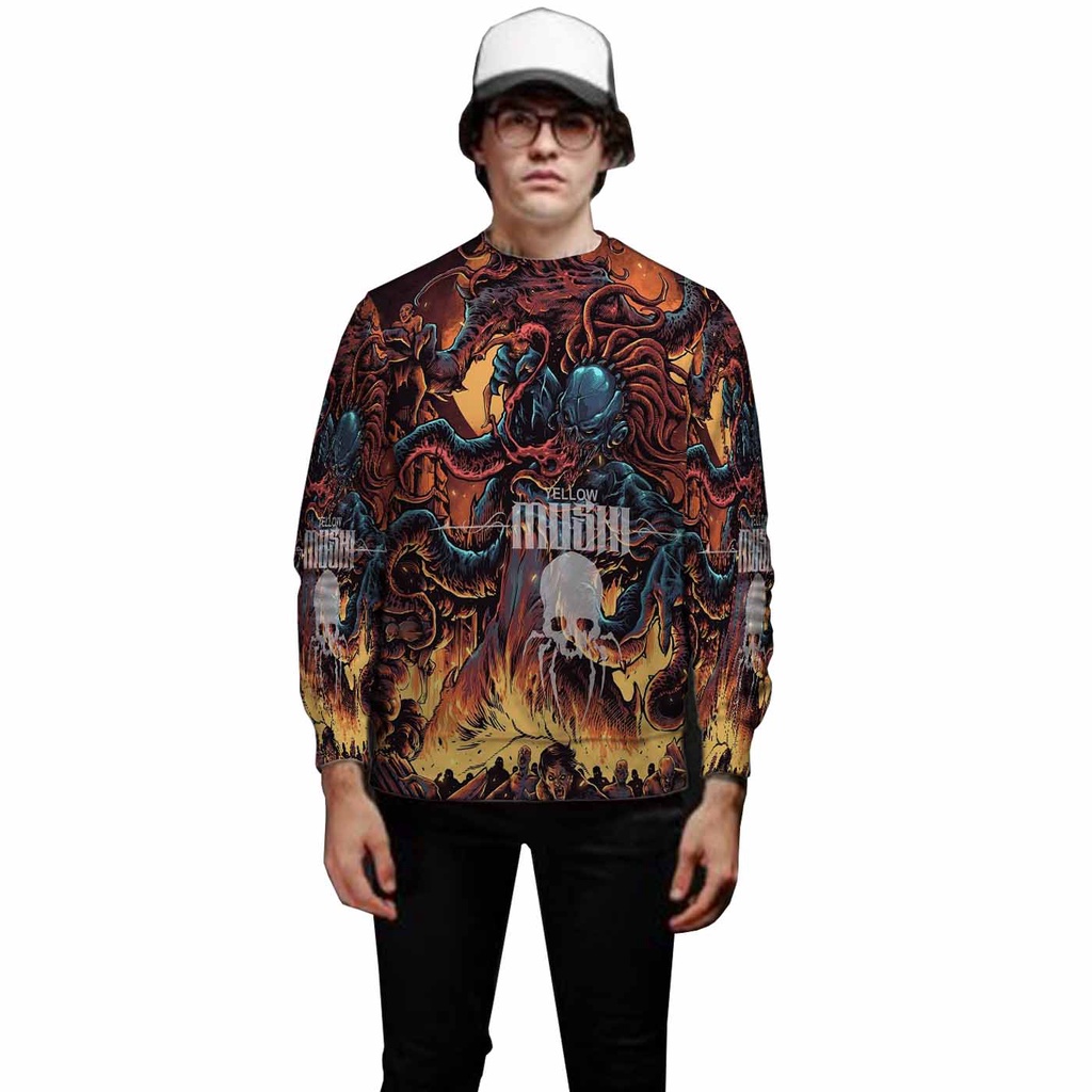 Jaket Sweatshirt DeadSquad X Viscral Sweat Shirt Fullprint Bahan Polyester Jersey Casual RARE Sweats