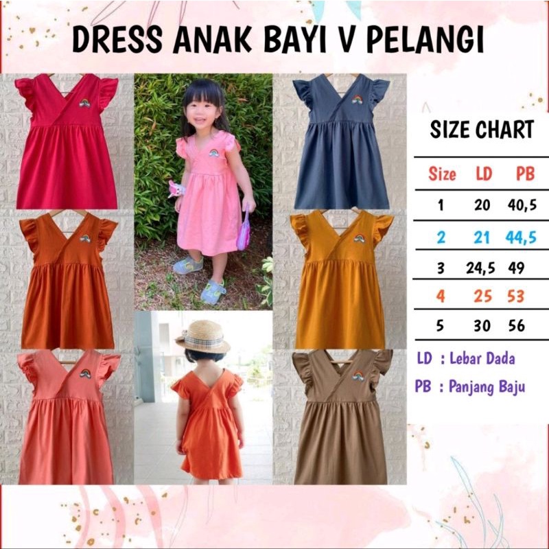 PROMO 12.12 Dress Anak Bayi SMILEE V Pelangi Mix Warna Size 1-5tahun / Dress anak perempuan lucu / dress anak