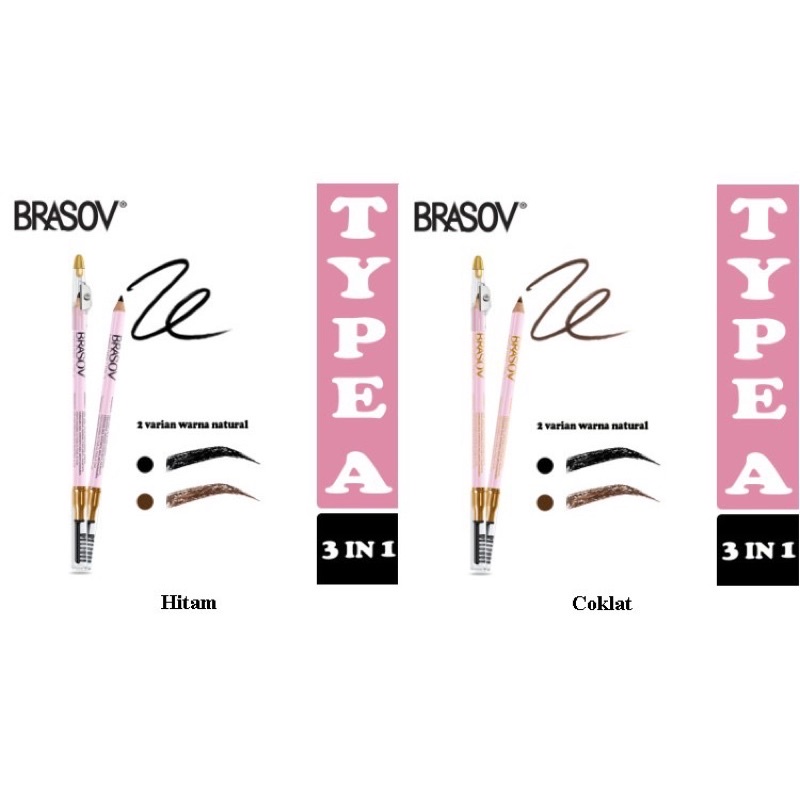 BRASOV PENSIL ALIS 3 IN 1 TYPE A WARNA BROWN DAN BLACK