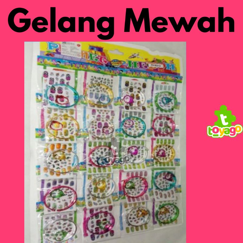 Mainan Perhiasan Gelang Mewah stiker kuku gelang dan cincin Isi 20 Pcs Grosir Murah