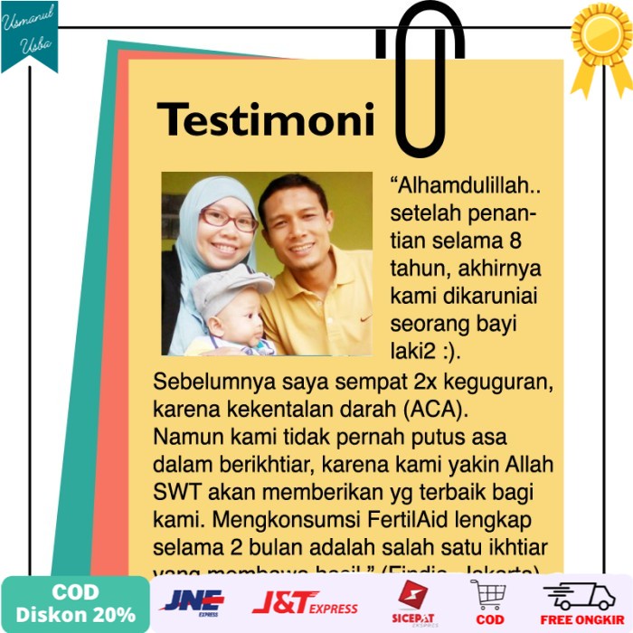 

◾COD◾ FertilAid Paket Komplit & Hemat, Tingkatkan Kesuburan Suami & Istri.