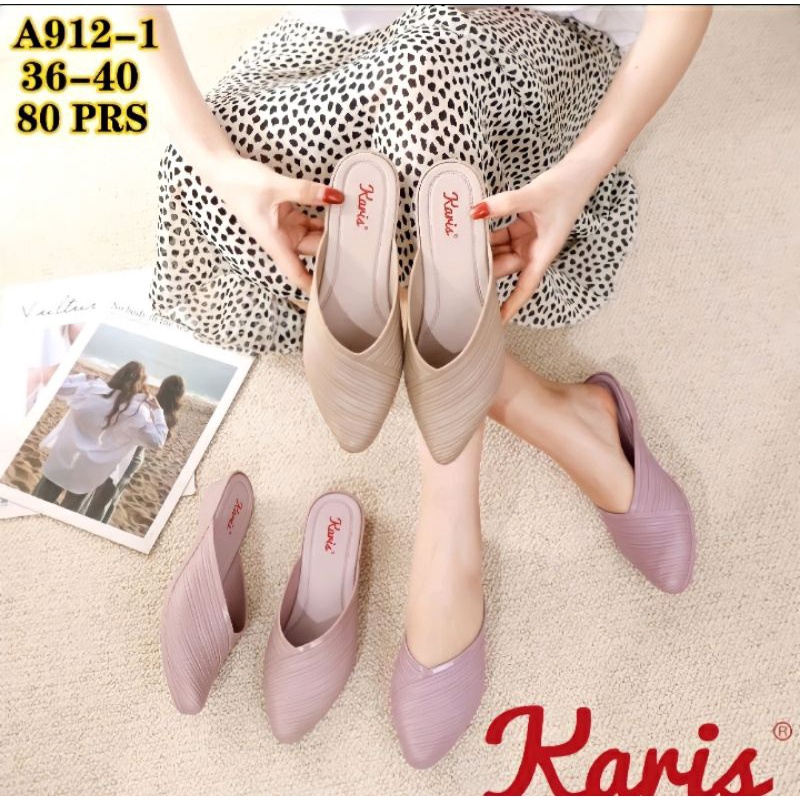 Sandal Slop Jelly Wanita Sandal Flat Jelly Wanita Jellyshoes Wanita Karis A912 Terbaru