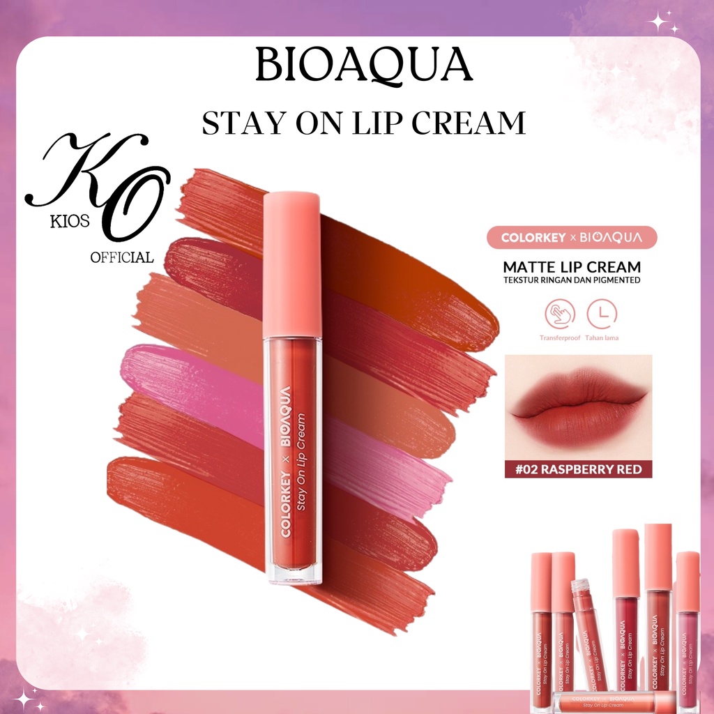 Colorkey X Bioaqua Stay On Lip Cream | 24 Jam Tahan Lama