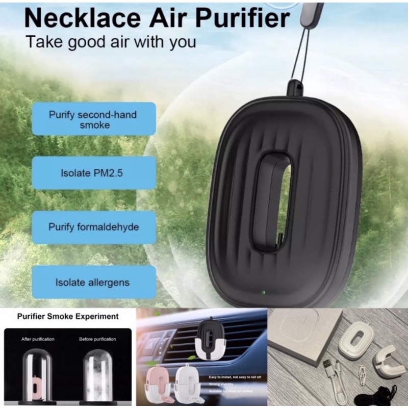 Kalung portable Air Purifier HEPA gantung mobil
