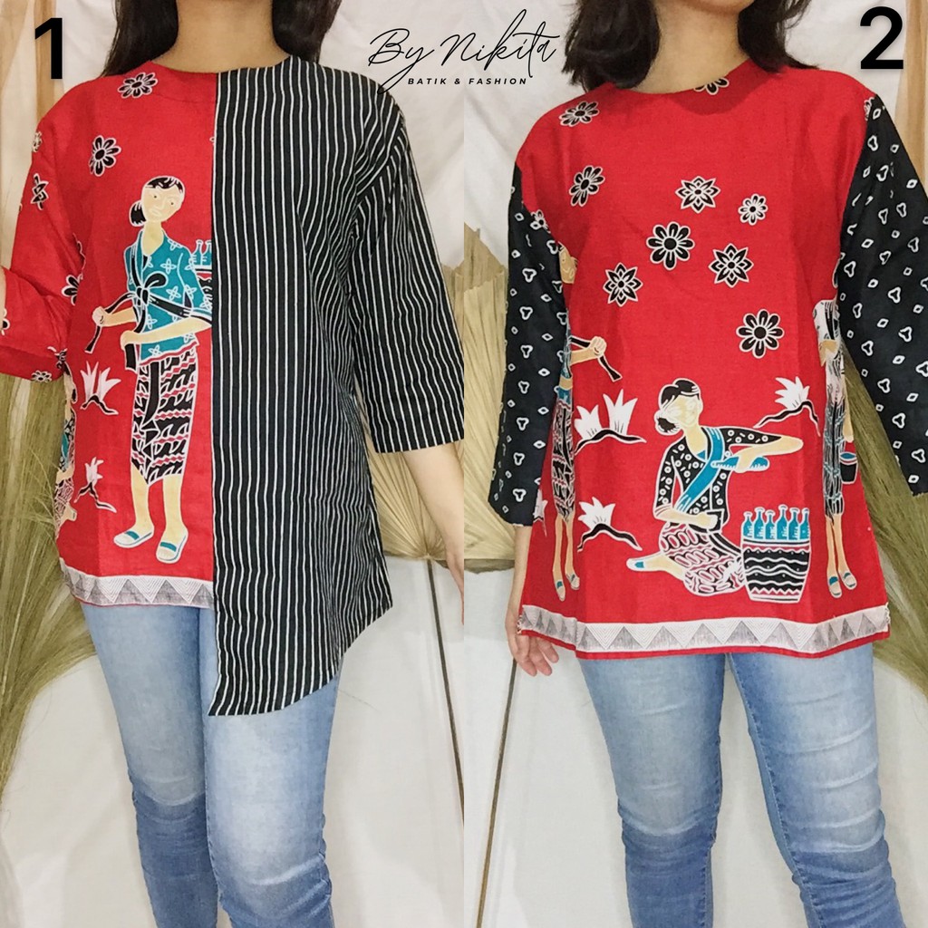 Blus Batik Wanita MBOK JAMU - BY NIKITA BATIK PALEMBANG