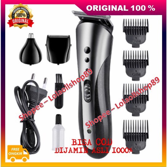 Alat Mesin Cukur Hair Clipper Rambut Kumis Jenggot Bulu Hidung Kemei 1407 Charger Listrik 100% ASLI 
