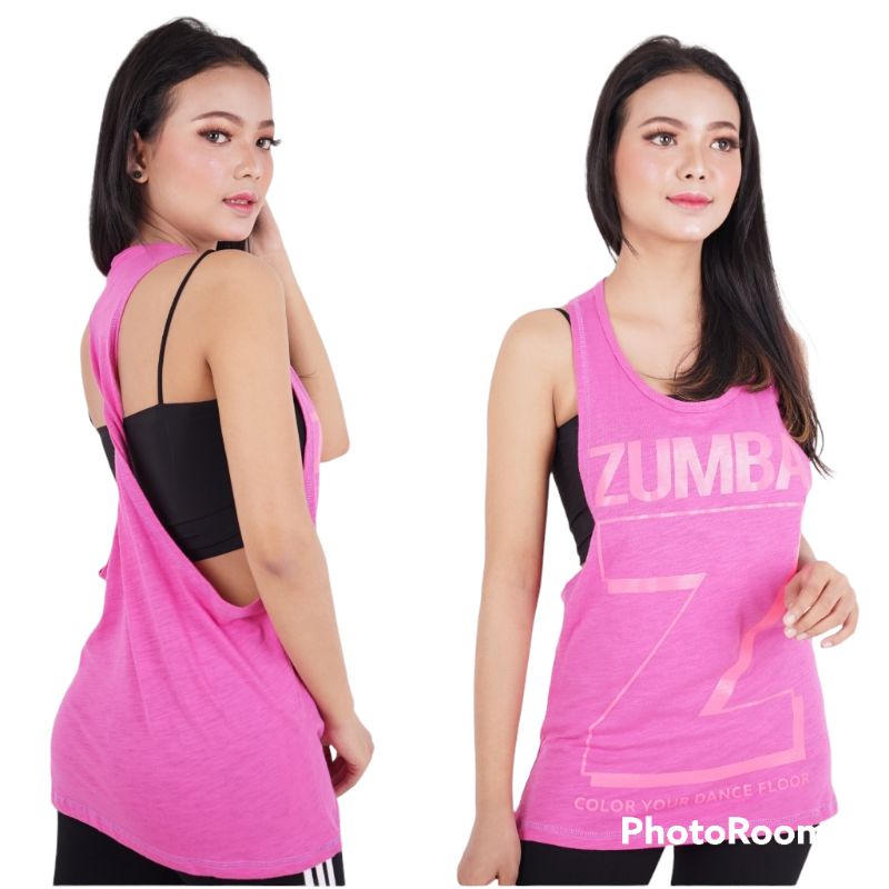 BAJU OLAHRAGA WANITA/ TANKTOP SENAM/ TANKTOP ZUMBA / BAJU GYM/ TOP Z CLR YR DNC FLOOR