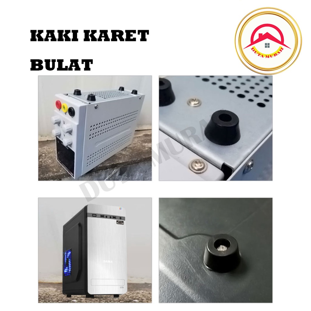 Karet Kaki untuk Kursi Meja Bulat / Karet Bulat Anti Slip Hitam Clear + Ring