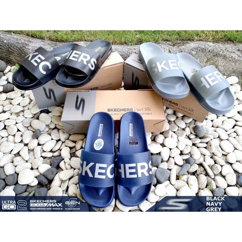 Senda Pria Selop Skechers Sandal Selop Pria Sendal Pria Sketchers Terbaru Sandal Kekinian Sendal Cowok Terbaru Sandal Skechers original