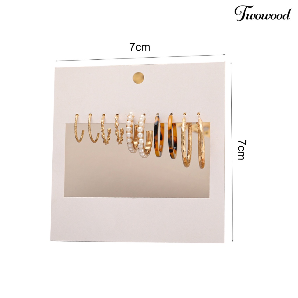 1 Set Anting Hoop Geometris Bahan Logam Untuk Pesta Hari Ibu