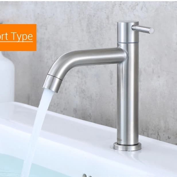 Kran wastafel bambu stainless SUS304 / kran air stainless 304 / Kran wastafel stainless