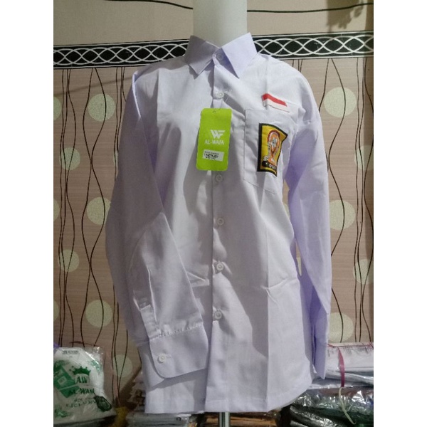 BAJU SEKOLAH PUTIH LENGAN PANJANG SMP/MEREK ALWAFA EXCLUSIVE/SERAGAM SEKOLAH MURAH