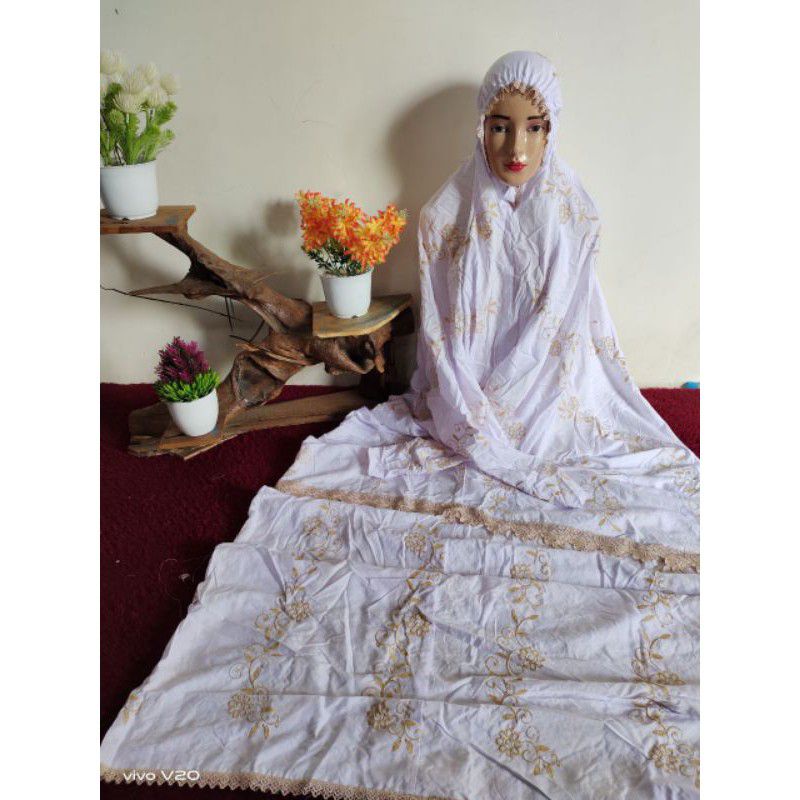 Mukena terusan Rayon Gracella , Mukena lajuran, Mukena dewasa, Mukena adem