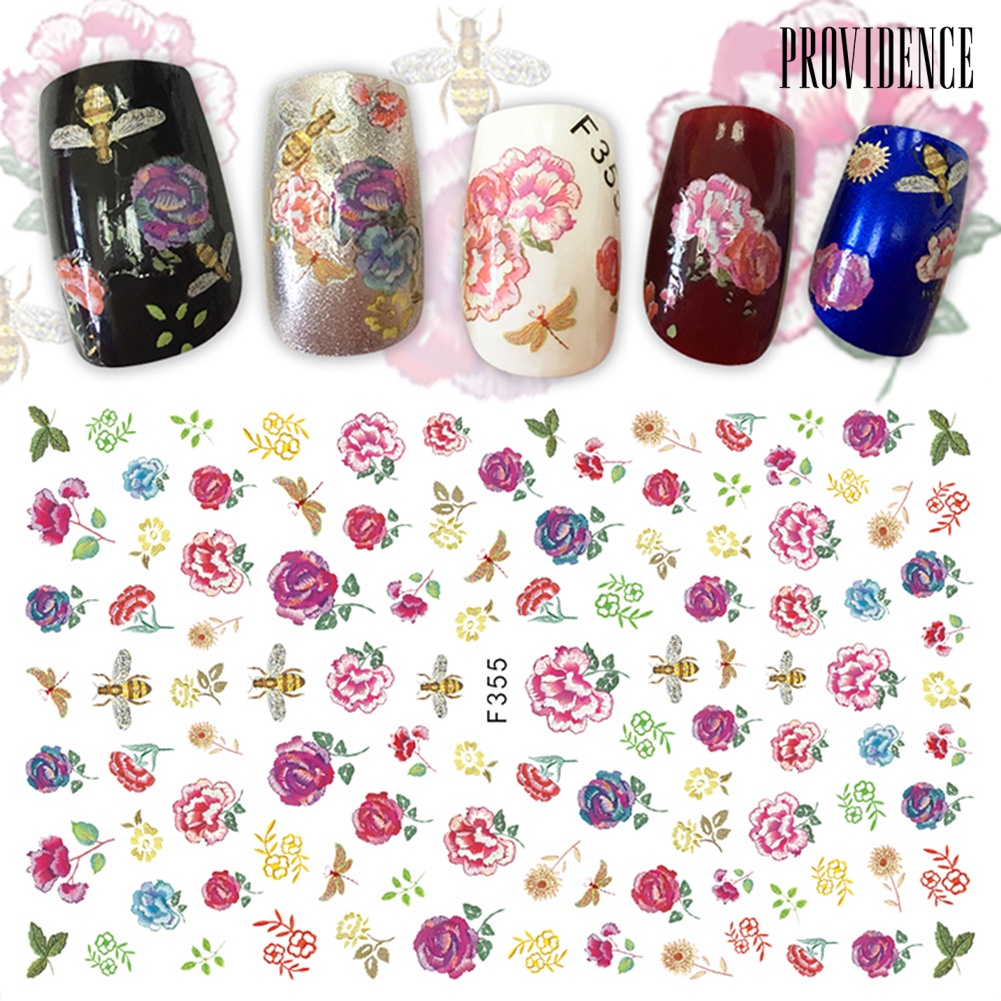 Stiker Kuku Motif Bunga Multi Pola Untuk Dekorasi Manicure Wanita