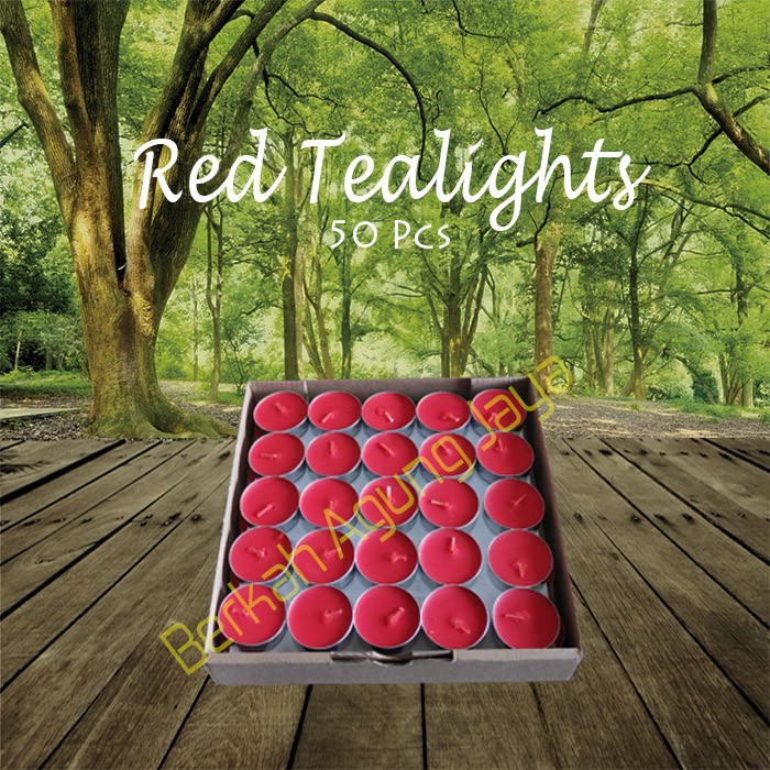 Lilin Tea Light Merah isi 50 Pcs