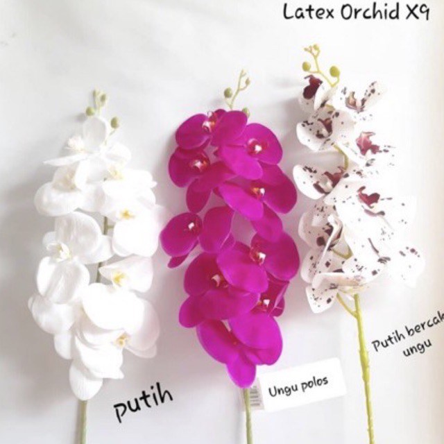 ANGGREK LATEX ORCHID X1 panjang 1 meter -  bunga plastik artificial home decor shabby chic-1