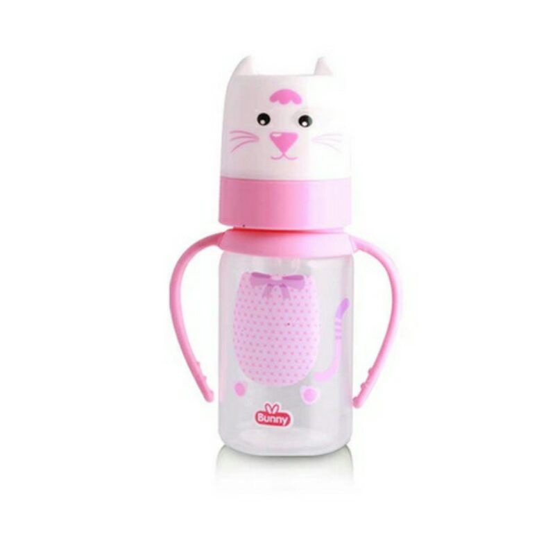 Botol Susu Karakter Lucu Dengan Gagang/Pegangan BPA Free 250 Ml/ 125 Ml Bunny DB 2414/1214